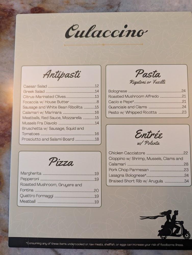Culaccino Italian Restaurant Menu image 3