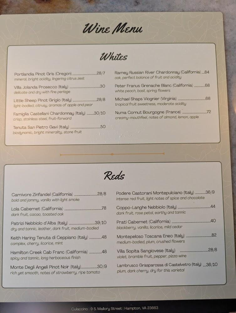Culaccino Italian Restaurant Menu image 4